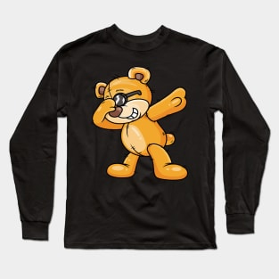 Funny Dabbing Bear Dab-Dance Cartoon Animals Long Sleeve T-Shirt